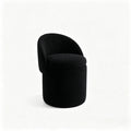 Makeup stool with Storage, Upholstered  Vanity Stool with Foldable Backrest Modern Cylindrical Footrest Stool for Living Room Bedroom,Makeup Room, Dressing,Black