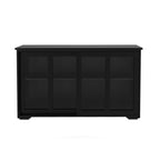 Kitchen Storage Stand Cupboard With Glass Door-Black - Eloy Royal
