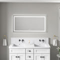55 x 28 Inch LED Bathroom Mirror with Front and Backlight, Wall Mounted Vanity Mirror with Aluminum Frame, Anti-Fog, Memory, 3 Colors, Stepless Dimmable