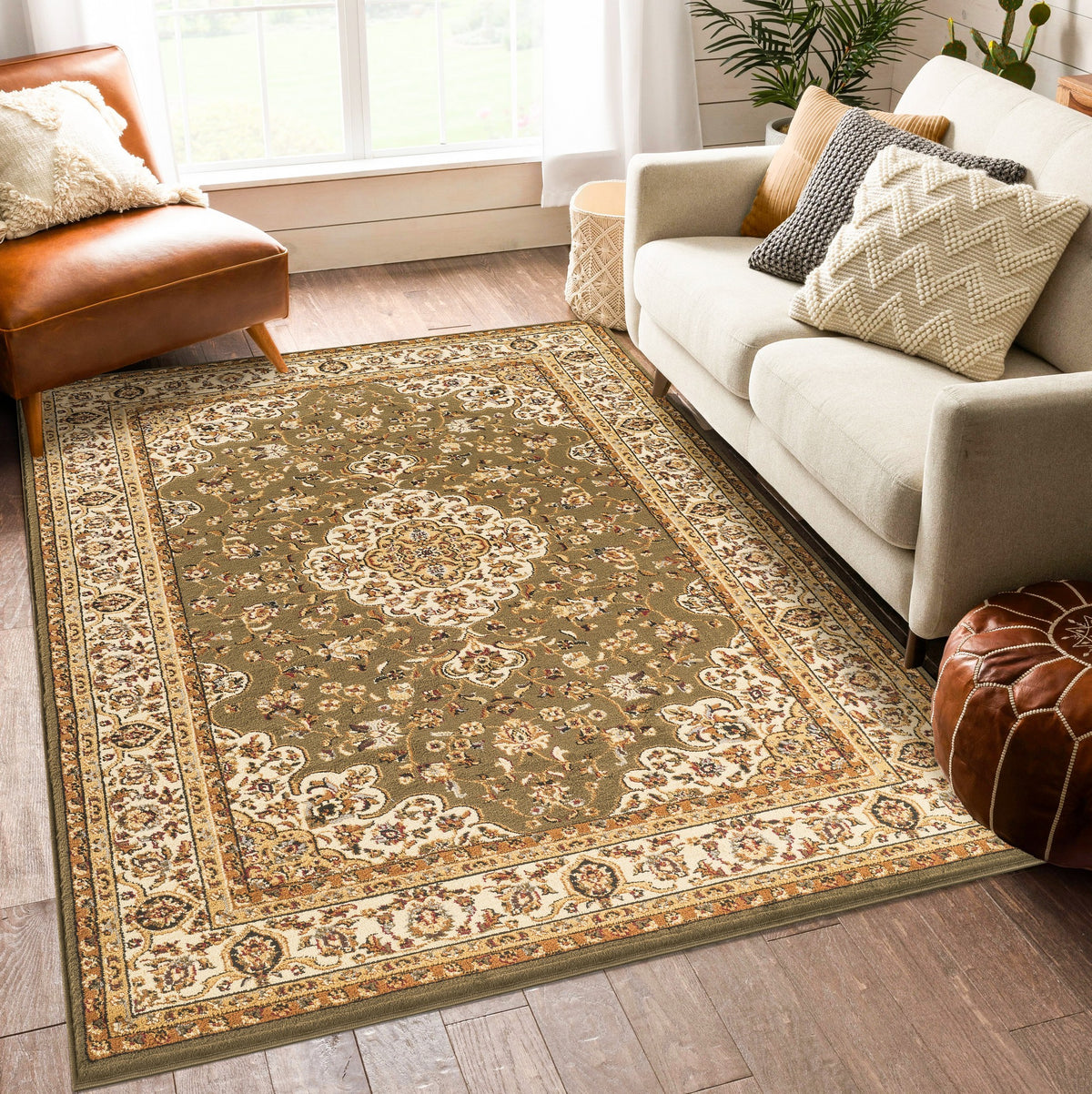 Classic GC_VIN5004 Green 7 ft. 10 in. x 10 ft. 3 in. Area Rug