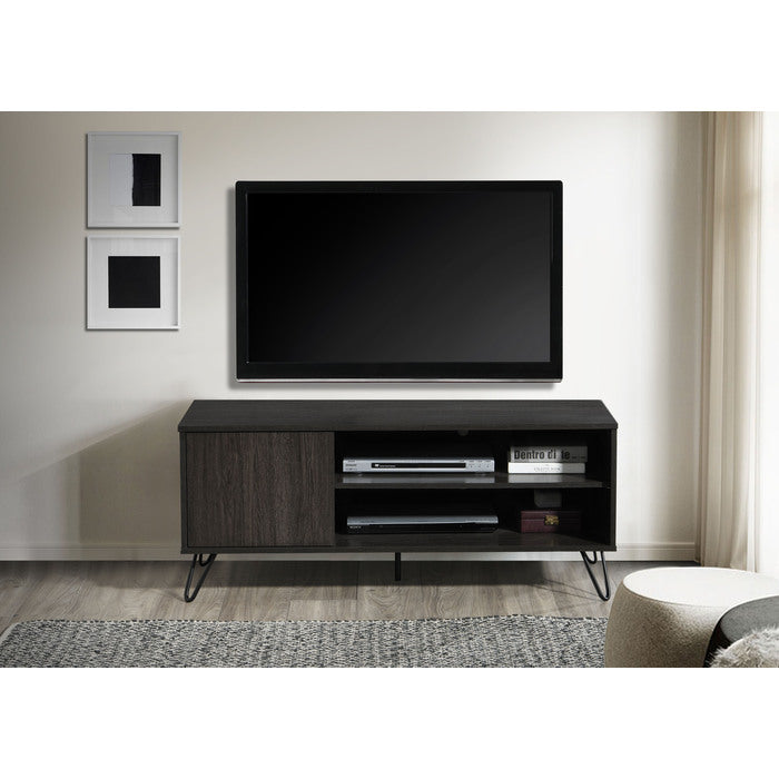 Modern 47 in Wooden TV Stand Media Console for TVs up to 50'-55' With 2 Shelves and Cabinet, Espresso