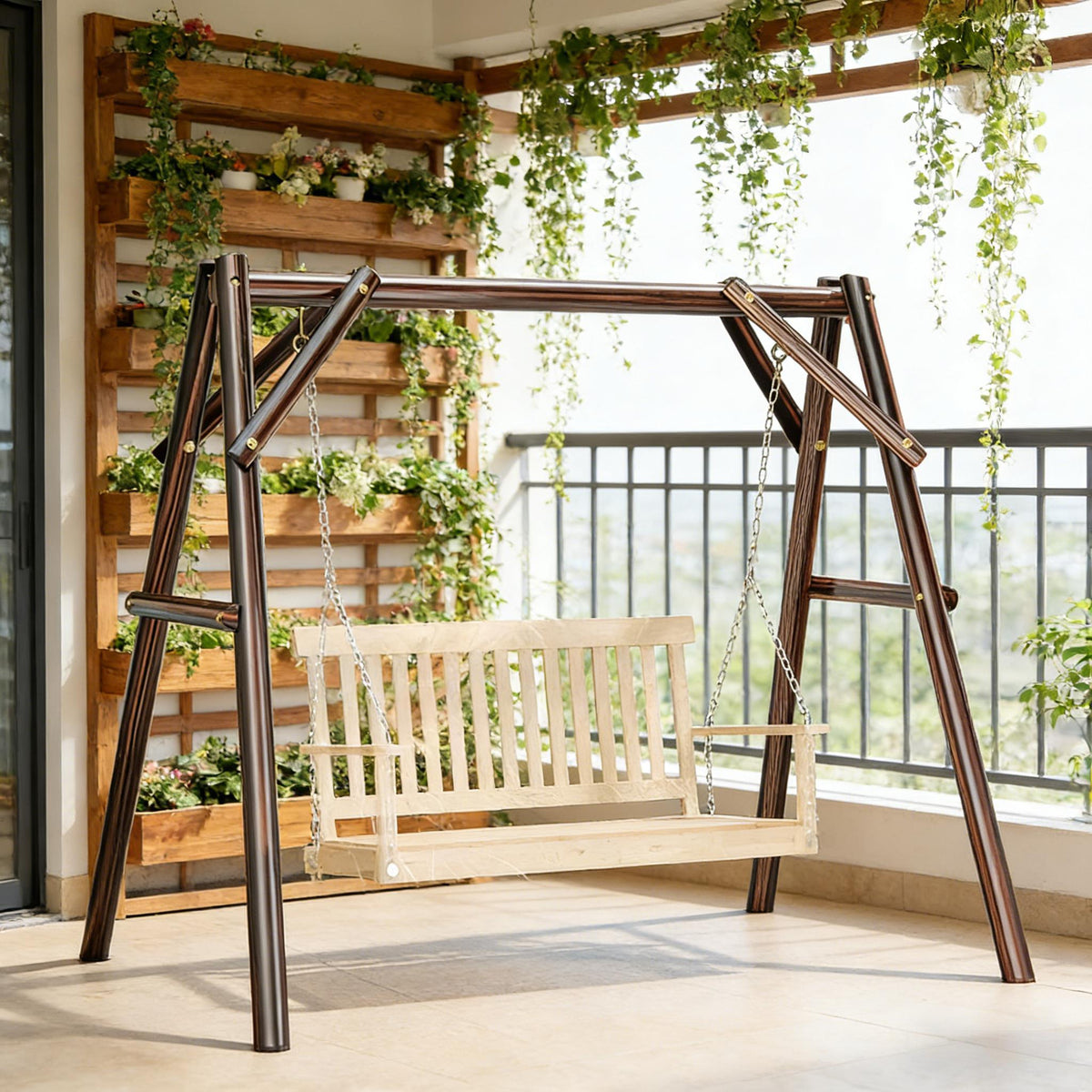 Garden Swing Chair Stand,A-Frame Hanging Chair Stand,Outdoor Hanging Chair Stand(Only Hanging Chair Stand)