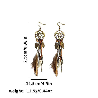 Bohemian Tribal Ethnic Style Long Fringe Earrings