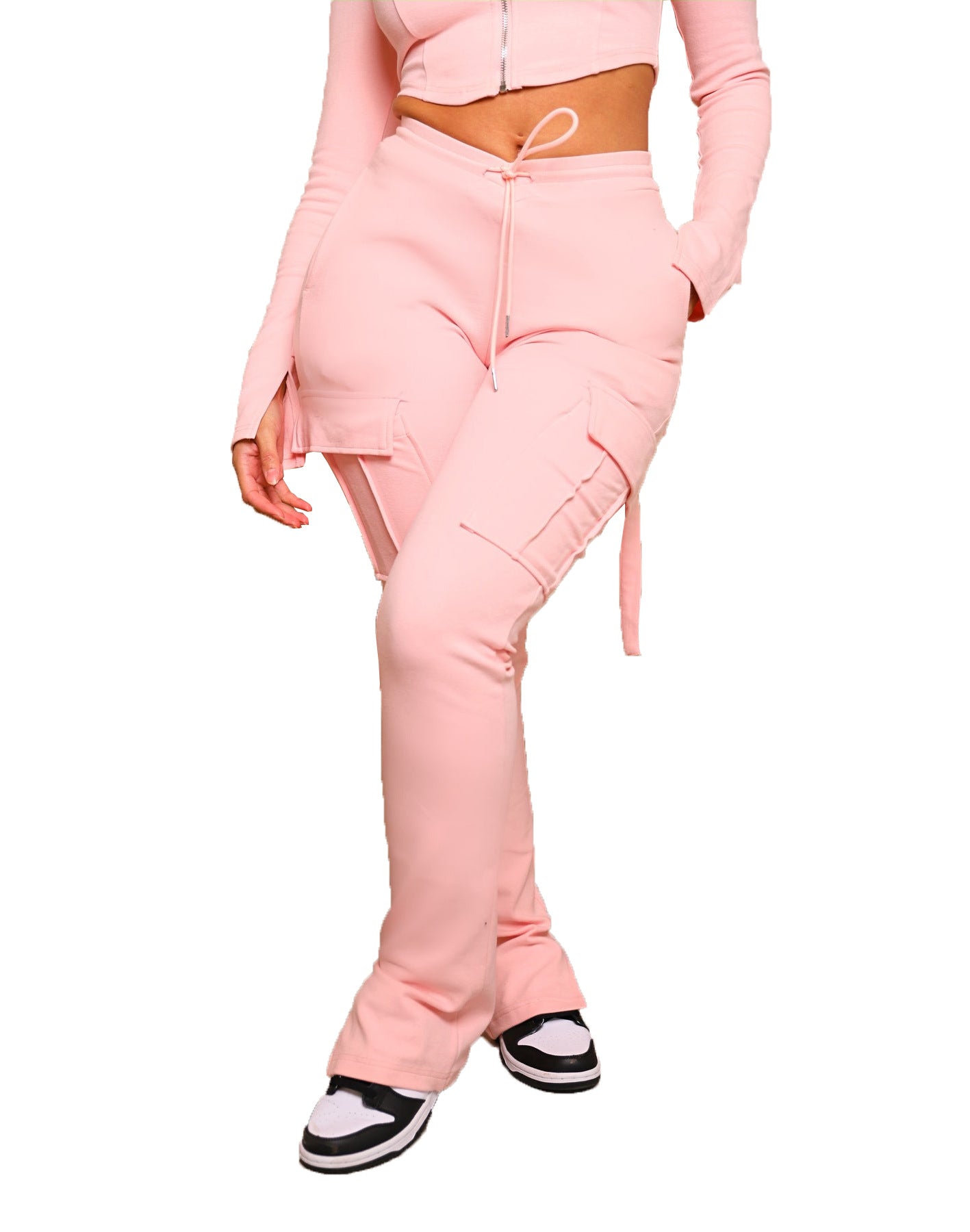 Women's Casual Tight Sportswear Multi-pocket Overalls With Coat And Cap Suit Pants - Eloy Royal