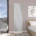 Shoe Rack Chimg, Mirror, Five Interior Shelves, Single Door Cabinet, White Finish