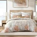 3-Piece Full/Queen 100% Cotton Sateen Duvet Cover Set,Terracotta/Linen