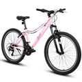 A24208D Mountain Bike 24/26 Inch, High-Density Carbon Steel Frame, 21 Speed, Front Suspension, Dual V-Brakes, 80% Pre-Assembled for Men Women Teens