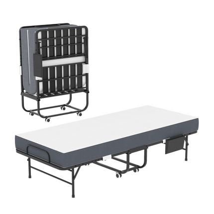Folding Bed with 5 in Memory Foam Mattress with Space Saving Rollaway