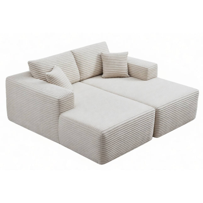 73.4' Modern Corduroy 2-Seater Recliner Sofa, Upholstered Lounge Sofa Bed