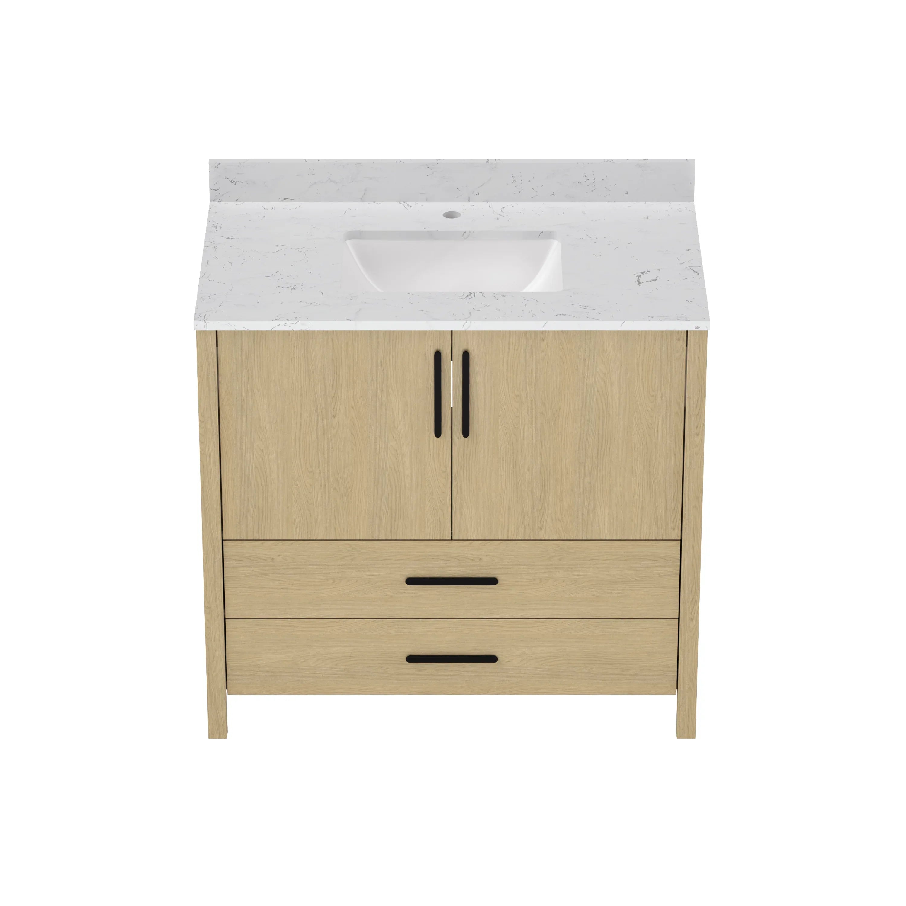 36' Bathroom Vanity Cabinet,Freestangding storage Vanity Cabinet with Countertop & Faucet Hole - Eloy Royal