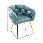 Luxury Modern Simple Leisure Velvet Single Sofa Chair Bedroom Lazy Person Household Dresser Stool Manicure Table Back Chair Blue - Eloy Royal