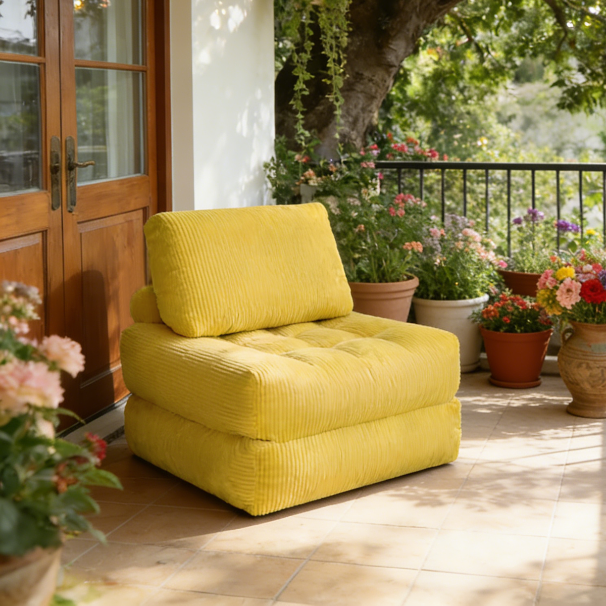 62.9'Corduroy Fabric Beanbag Couch for Living Room, Bedroom & Dorm, Cozy Fluffy Cloud Mini Couch
Corduroy-Yellow