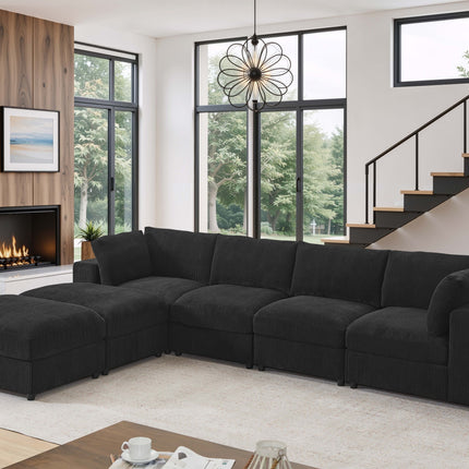 Corduroy Reversible Modular Sectional
