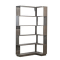Dark Brown 90cm Freestanding Corner Bookshelf for Living Room, Bedroom, Home Office, Wooden Bookcase with Anti-Tip & Anti-Drop Panel, Open Storage Cabinet, 5 Color Options