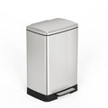 Brushed Nickel 17 Gallons Pedal Trash Can with Soft Close Lid, Removable Inner Bucket & Detachable Wheels, Odor Control Slot for Kitchen Home