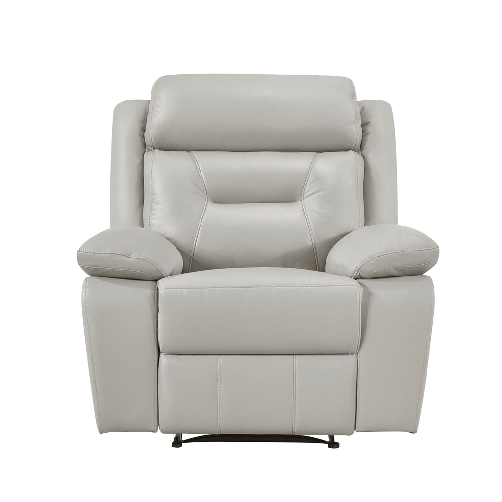 Reclining Chair Leather Silver