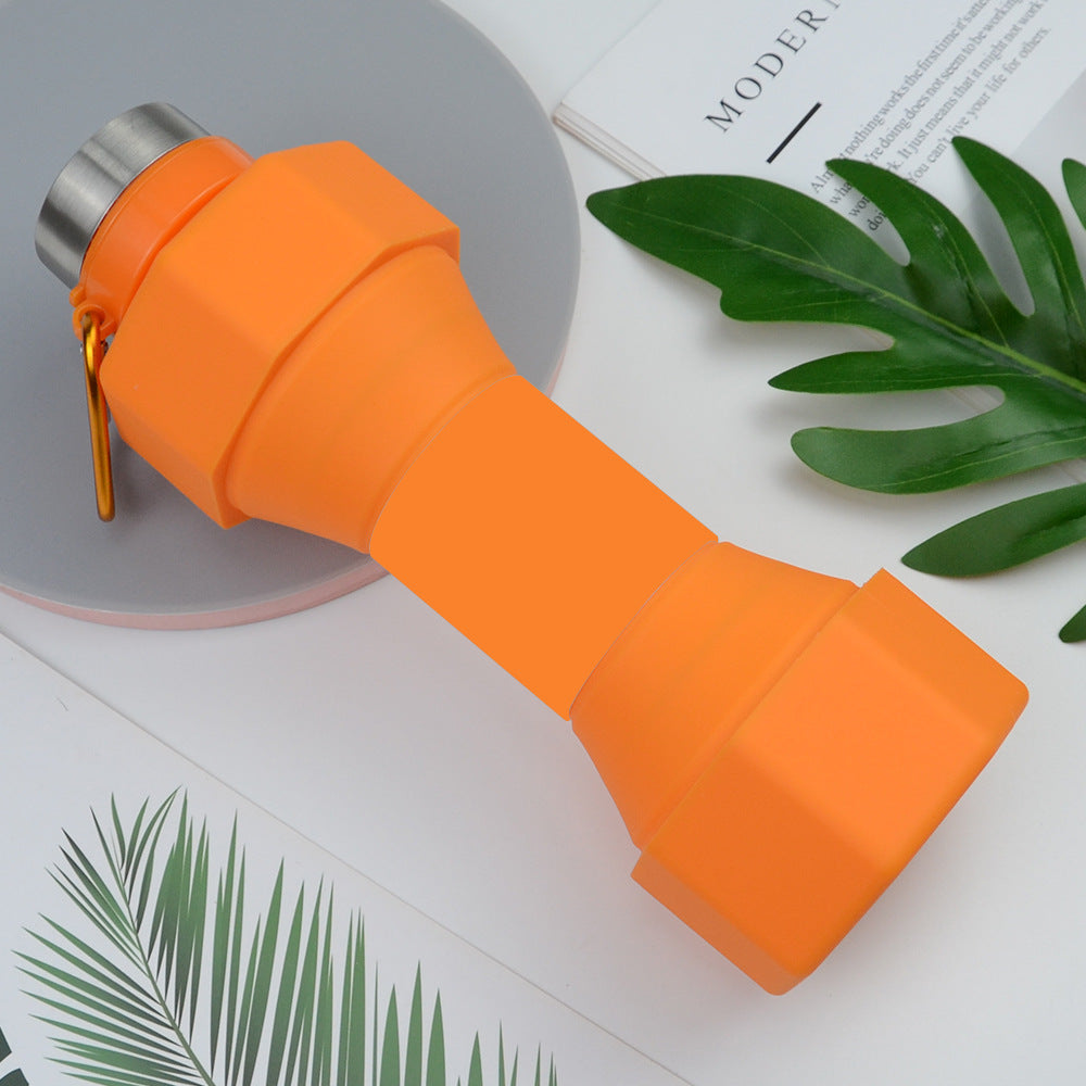 Large Capacity Sports Silicone Water Bottle Creative Foldable Fitness Dumbbell Shape - Eloy Royal