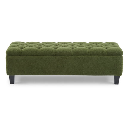 Green Boucle Surface with Rubber Wood Legs