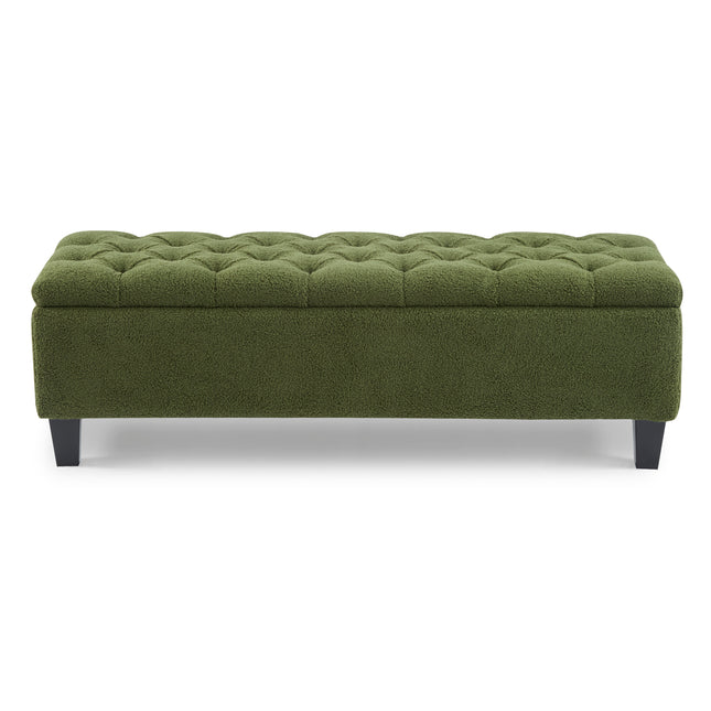Green Boucle Surface with Rubber Wood Legs