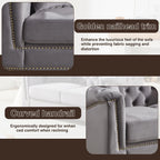 {Video] Classic Modern Style Sofa, 62-inch Chesterfield Classic Rolled Arm Tucked-in Nailhead Decor Cloud Two-Seater Velvet Sofa, Luxury Double Sofa Suitable for Living Room, Bedroom, Apartment, Grey - Eloy Royal
