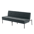 Gray 3-Seater Futon Sofa Bed, Twin Folding Sleeper Sofa, Sturdy Metal Frame, Skin-Friendly Polyester Upholstery, Adjustable Backrest, Convertible Couch for Small Spaces, Apartment, Dorm, Office
