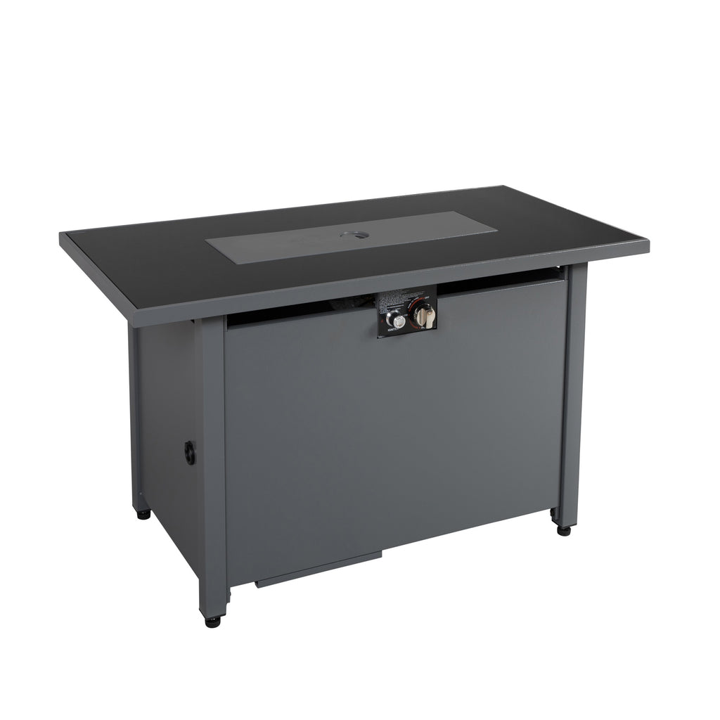 Steel Outdoor Fire Pit Table with Lid Black 25'' H x 42'' W Durable and Stylish