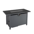 Steel Outdoor Fire Pit Table with Lid Black 25'' H x 42'' W Durable and Stylish