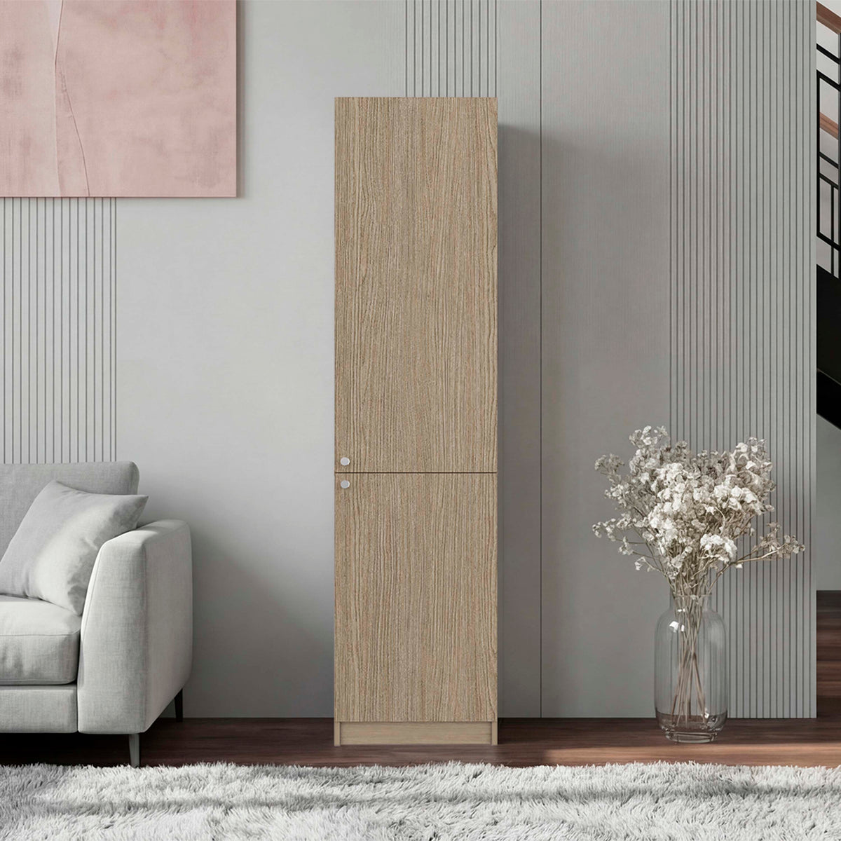 Beyerville Bookcase with Open Storage and 2 Doors, Wenge and Positano