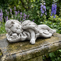 Magnesium Oxide Lying Angel Statue Weatherproof Angel Sculpture Garden Lawn Patio Decor Ornament