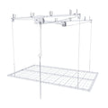 White Overhead Garage Storage Rack 4x8 FT for High Ceilings 10-12 FT, 350LBS Capacity All-Steel Construction with Safety Lock