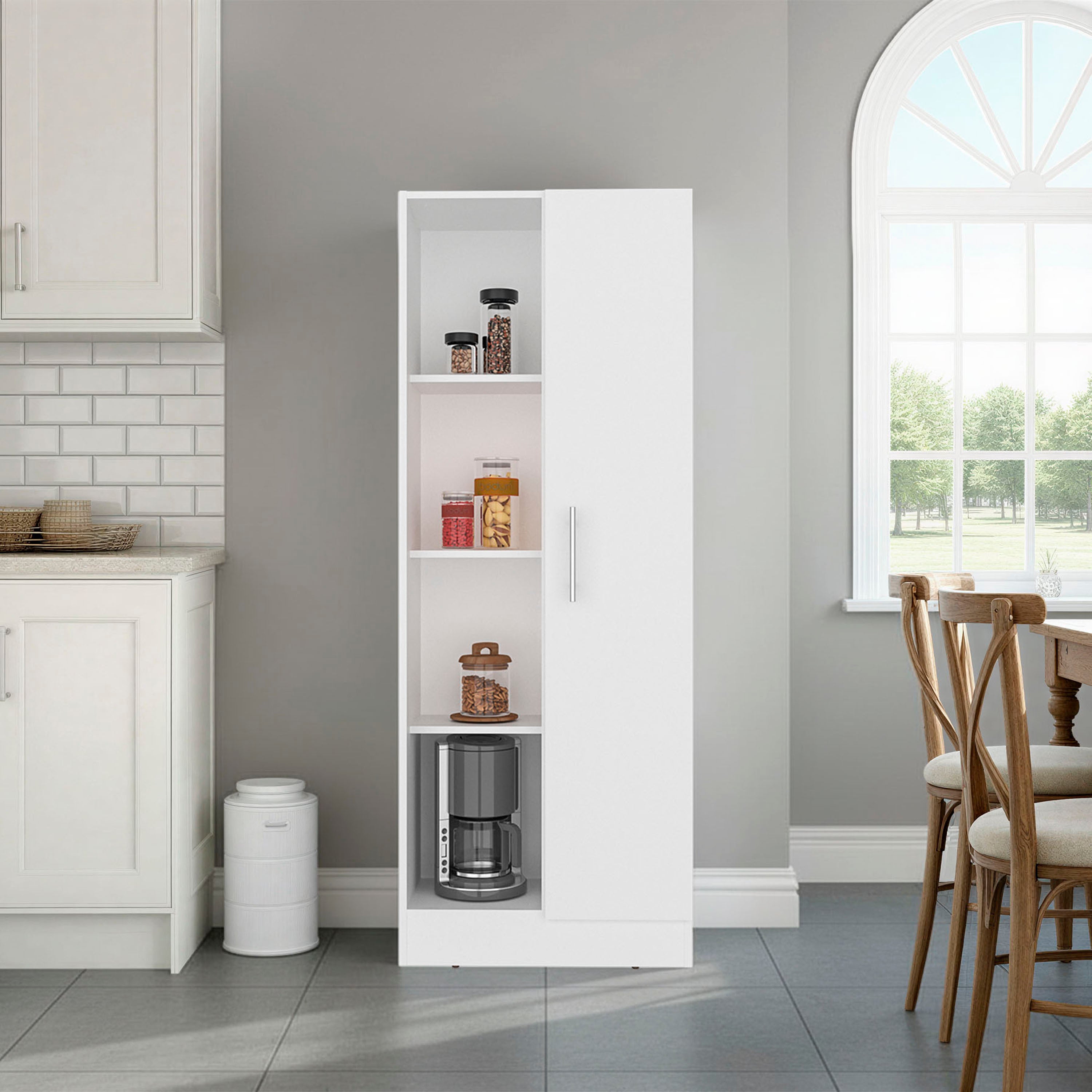 Flovilla Multistorage Cabinet with Shelves And Door for Storage, White