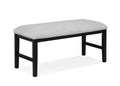 1pc Light Gray Upholstered Bench Soft Neutral Tone Dark Finish Legs Wooden Dining Room Furniture