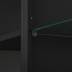 78.75''H 4-Tier Display Shelf, with 5-Colors Dimmable Ceiling Light, Freestanding Farmhouse Bookcases with Storage & Doors, Bookshelf with Adjustable Glass Shelves for Home & Office - Black - Eloy Royal