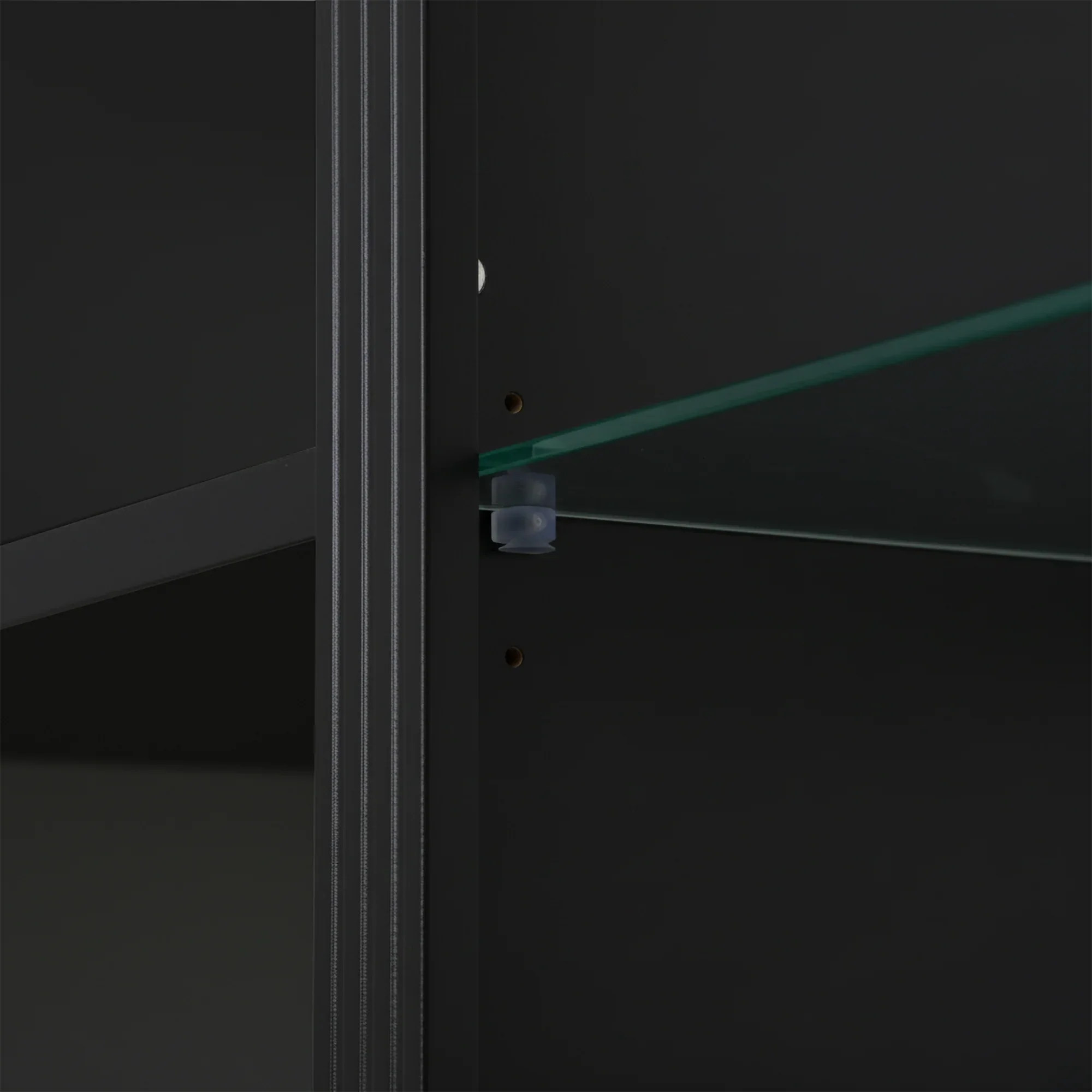 78.75''H 4-Tier Display Shelf, with 5-Colors Dimmable Ceiling Light, Freestanding Farmhouse Bookcases with Storage & Doors, Bookshelf with Adjustable Glass Shelves for Home & Office - Black - Eloy Royal