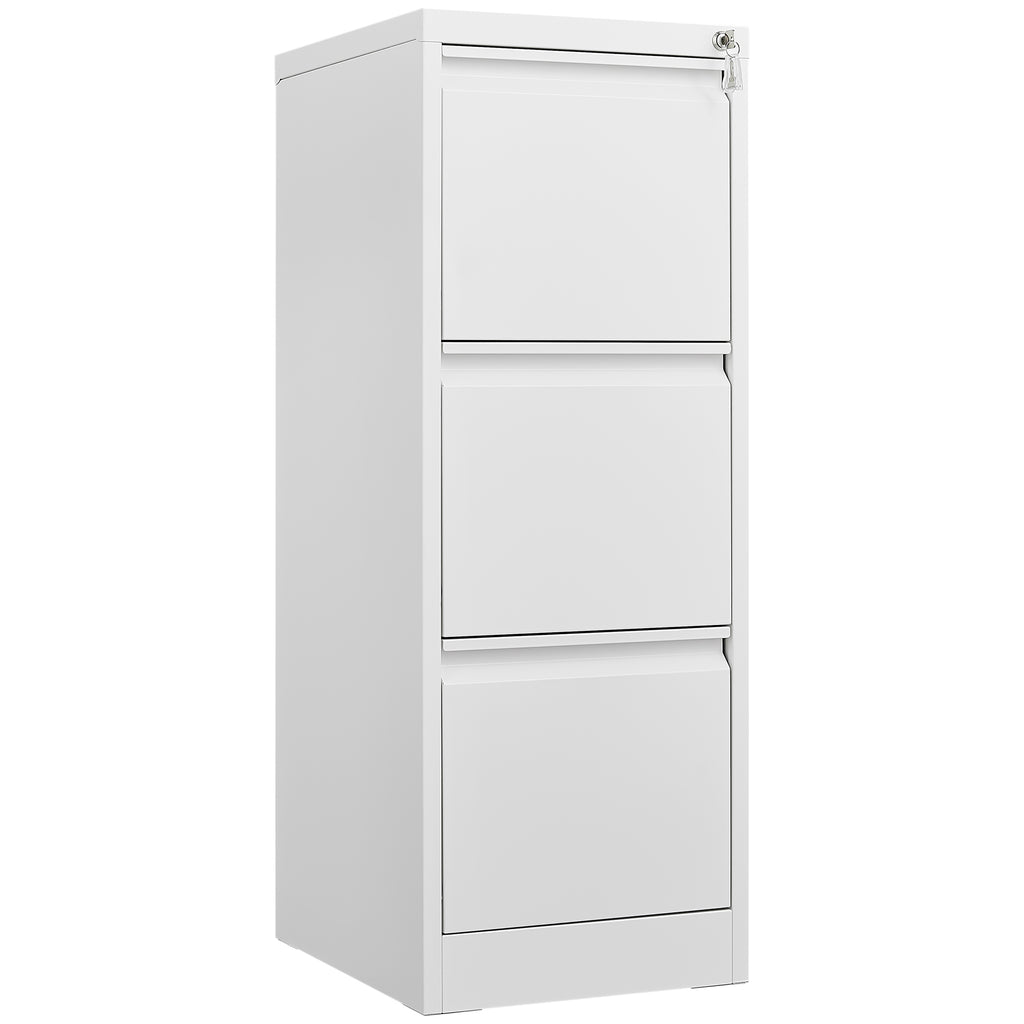 Keller 3-Drawer Vertical File Cabinet, White, 41 in