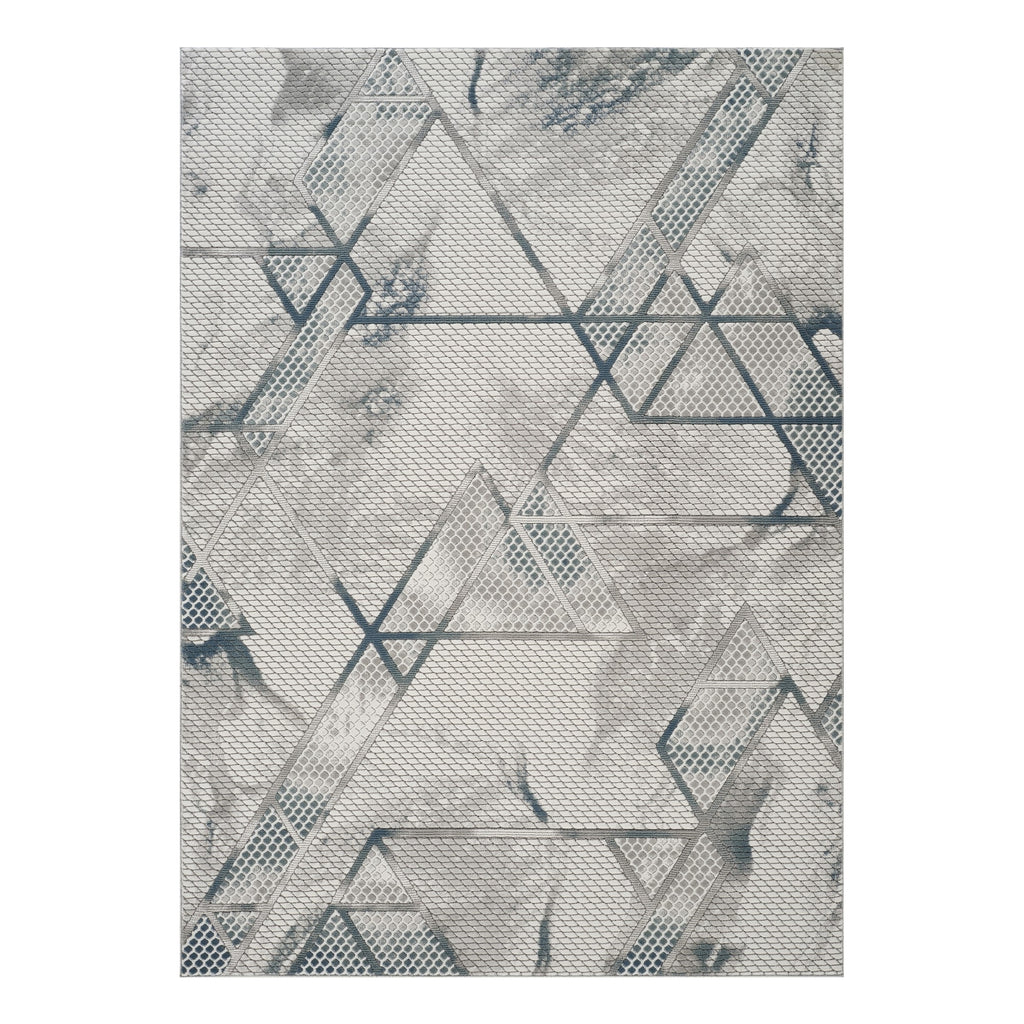 Geometrix GC_DIM1006 Gray 5 ft. 3 in. x 7 ft. 3 in. Contemporary Area Rug with Geometric 3D Effect