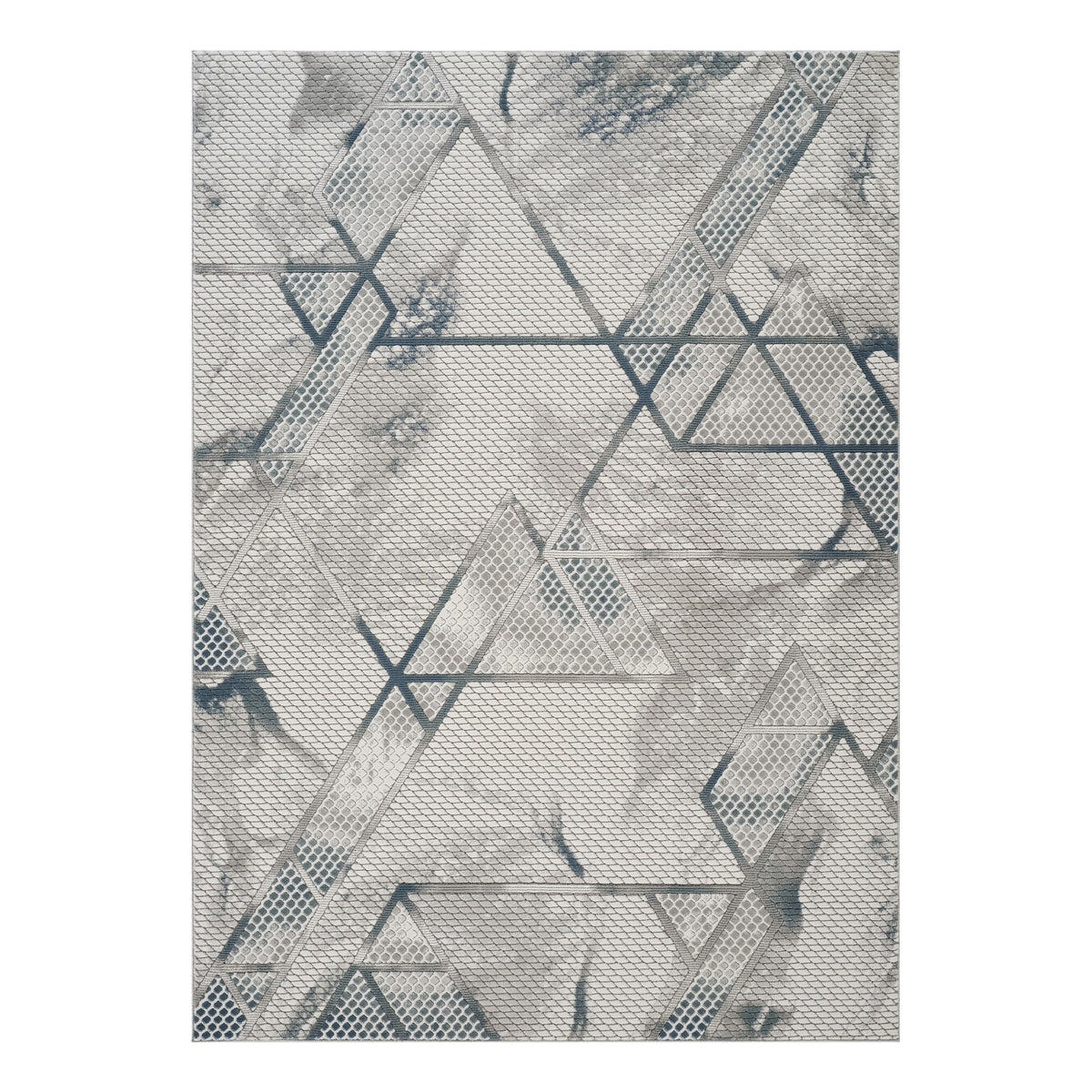 Geometrix GC_DIM1006 Gray 5 ft. 3 in. x 7 ft. 3 in. Contemporary Area Rug with Geometric 3D Effect