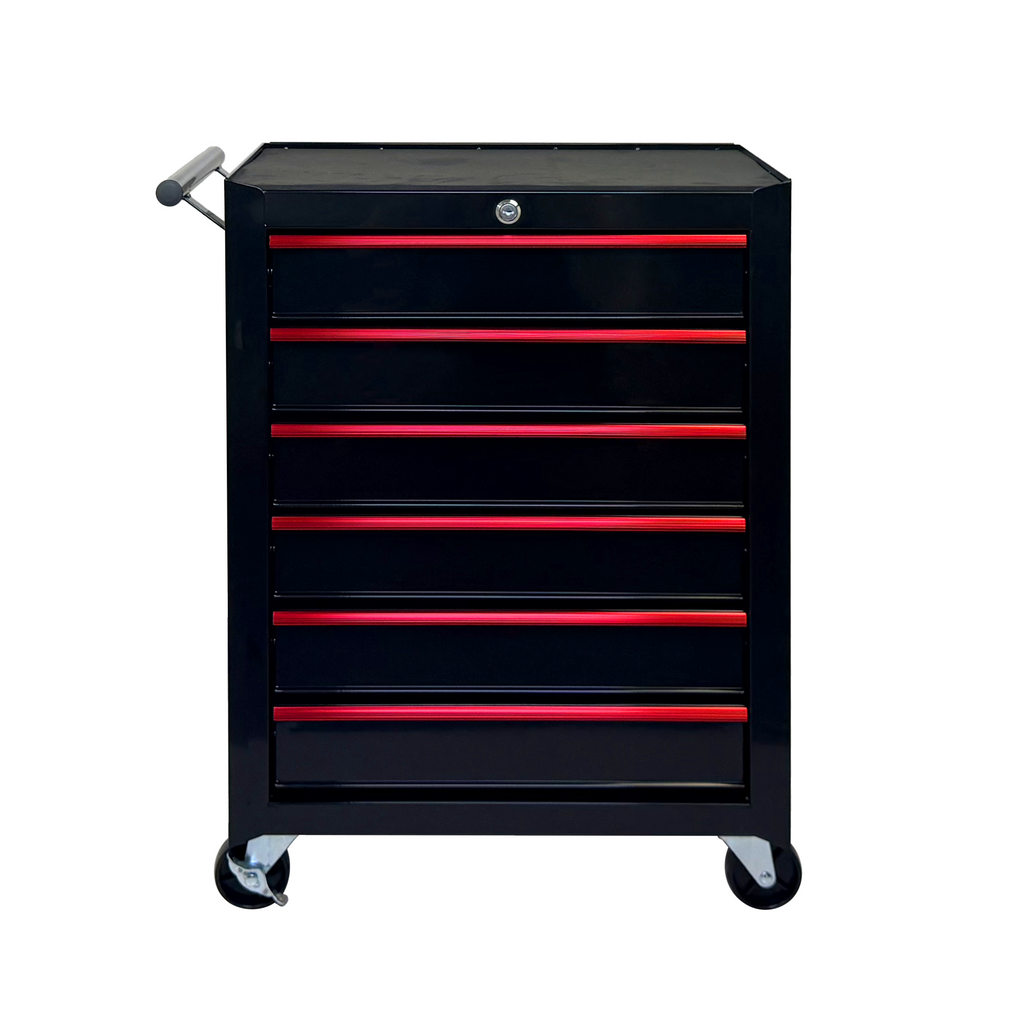 Rolling Metal Tool Chest with 6 Drawers, 20' 6-Drawer Tool Chest Cabinet with Ball Bearing Drawer Slides, Steel Tool Storage Box Organizer  -BLACK