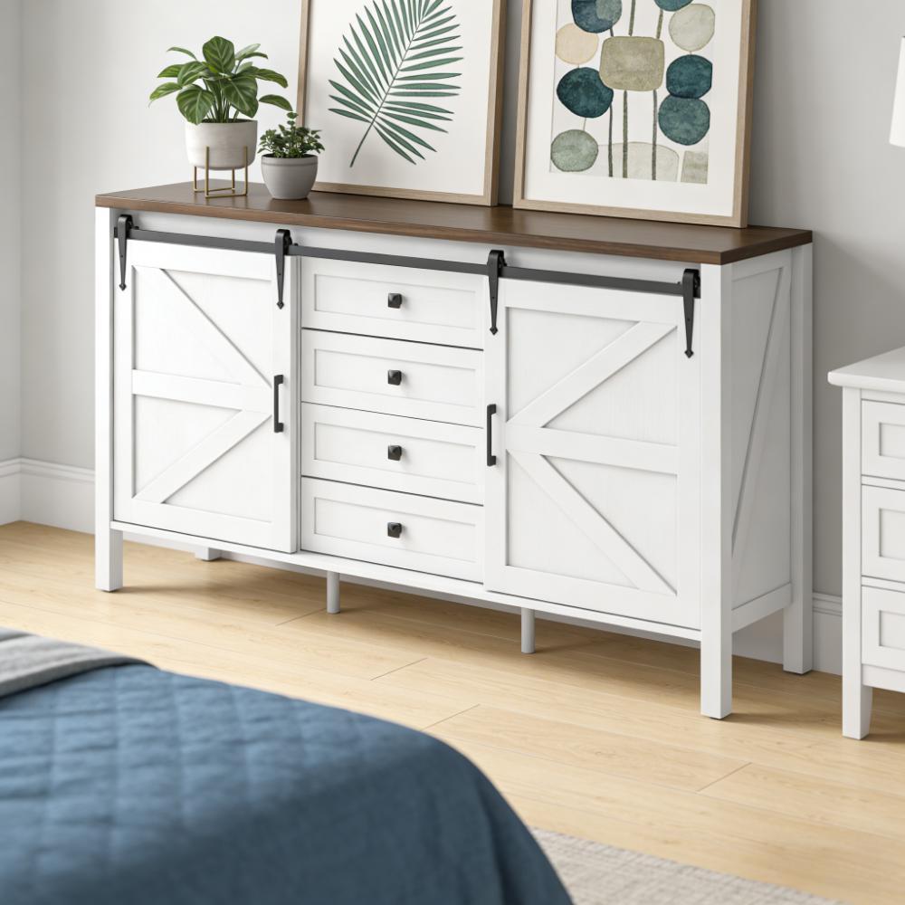 Spacious Coffee Bar Cabinet,Buffet Cabinet with Drawers