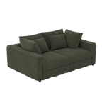 102.4 'Plush Corduroy 4-Seat Sofa,Modern Comfy Upholstered Sofa Cloud Couch,Deep Seat Couches with Soft Pillows and Movable Ottoman,Convertible Sofa Lounge Chair,for Living Room,Apartment,Office,Green - Eloy Royal