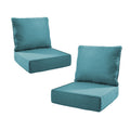 6' Thicker Outdoor Chair Cushion 2 Sets-24'x22'x6' Waterproof Patio Furniture Cushions with Removable Cover 28D High Density Sponge Filling Thicken Outdoor Patio Cushions-Peacock Blue