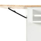 Rolling Mobile Kitchen Island with Solid Wood Top and Locking Wheels,52.7 Inch Width,Storage Cabinet and Drop Leaf Breakfast Bar,Spice Rack, Towel Rack & Drawer (White) - Eloy Royal