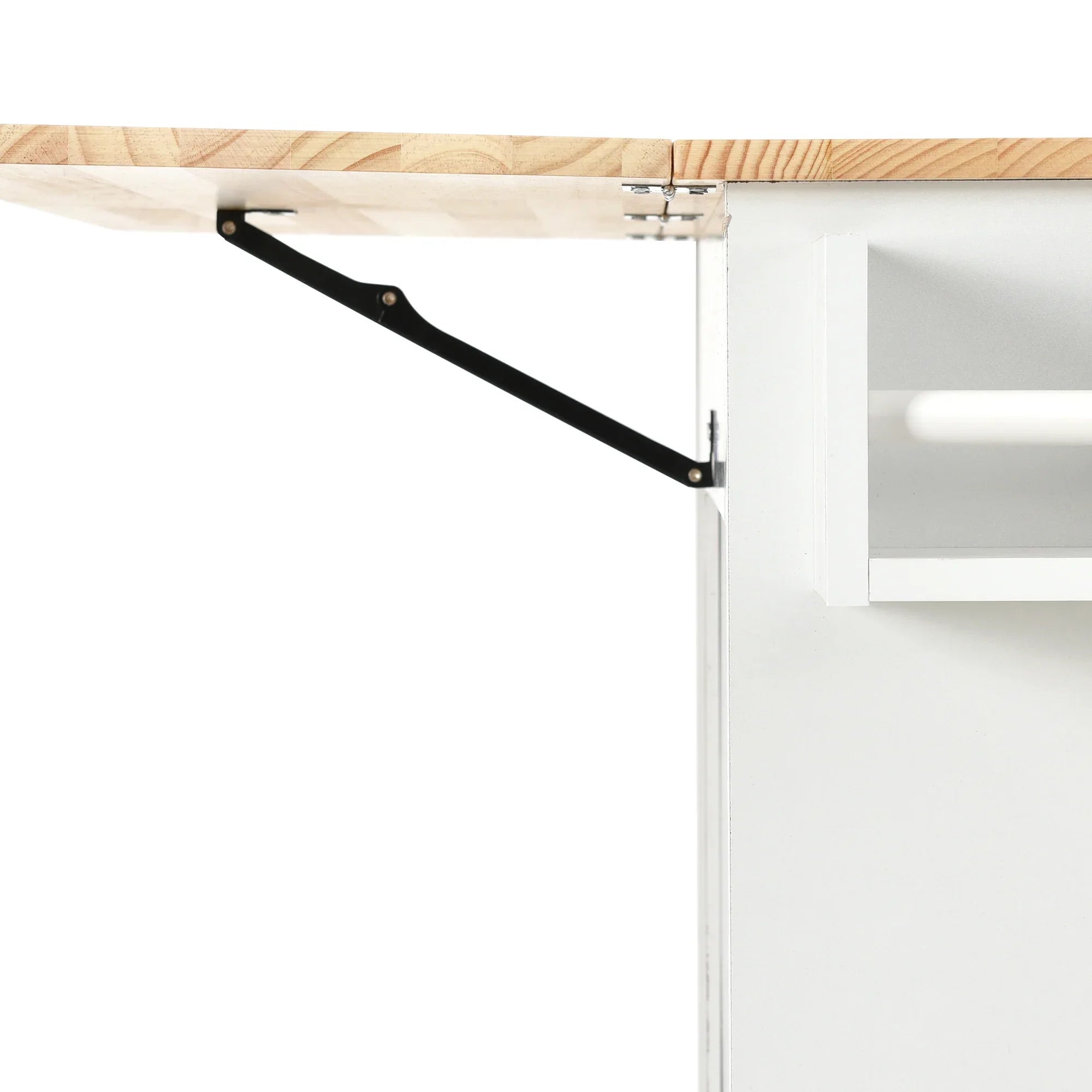 Rolling Mobile Kitchen Island with Solid Wood Top and Locking Wheels,52.7 Inch Width,Storage Cabinet and Drop Leaf Breakfast Bar,Spice Rack, Towel Rack & Drawer (White) - Eloy Royal