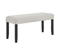 1pc Contemporary Upholstered Dining Bench Light Gray Finish Dining Room Living Room Wooden Furniture Black Finish