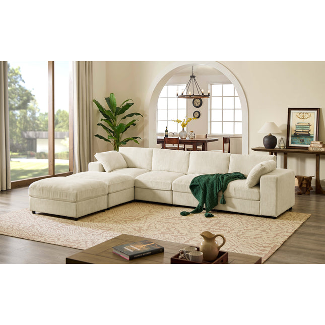Corduroy Reversible Modular Sectional