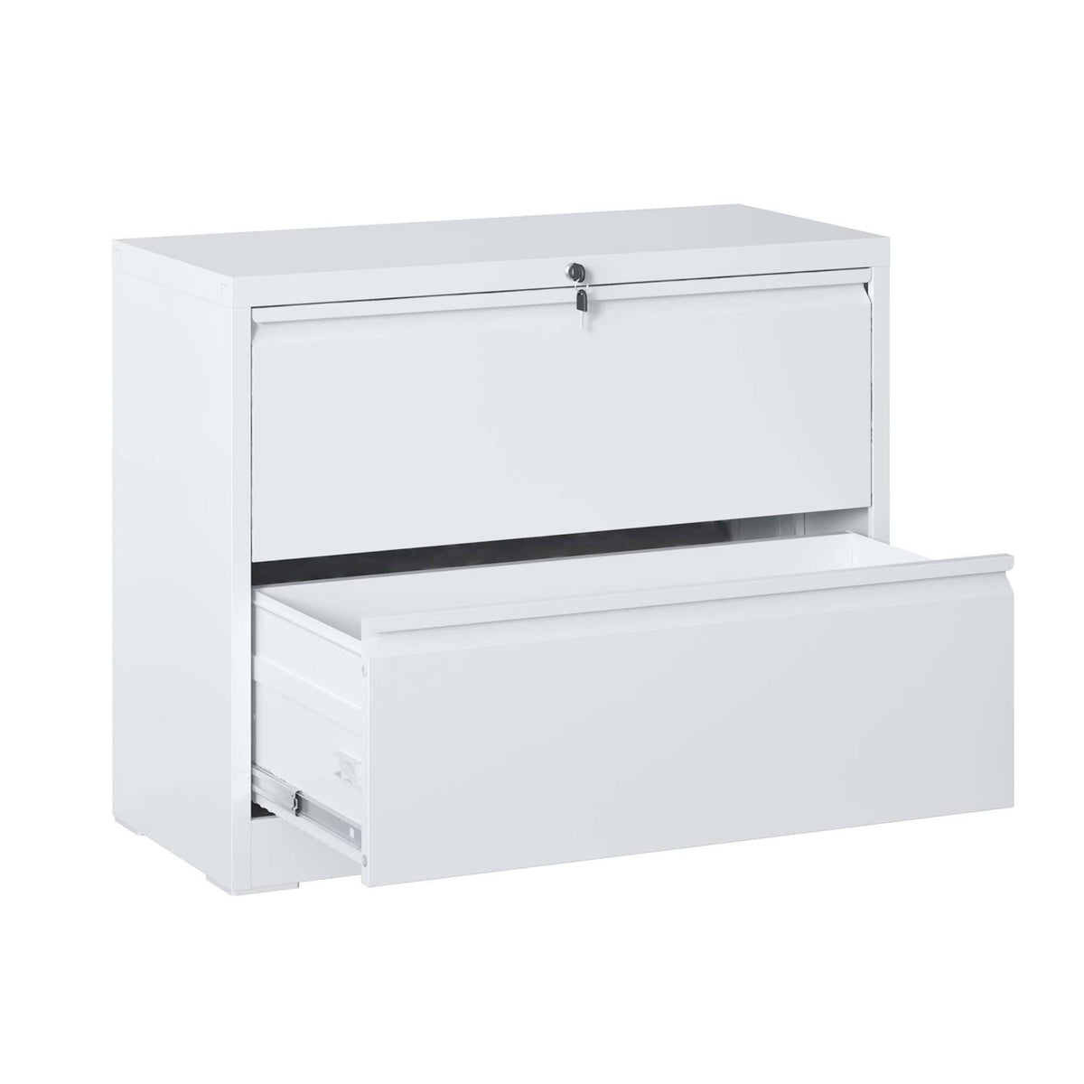 Lateral File Cabinet 2 Drawer, 35.4 Inch Wide Metal Filing Cabinet for Home Office, Locking File Cabinet with Anti-Tip Interlock, Heavy Duty Steel Storage for Letter/Legal/A4 Files