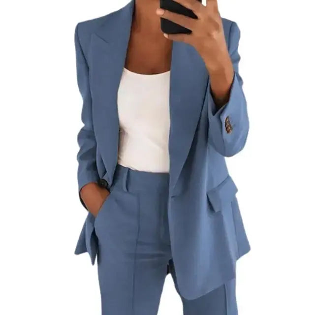 Solid Color Blazer Long Sleeve - Eloy Royal