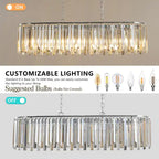 Modern Oval Crystal Chandelier Luxury Home Decor Fixtures - No Bulbs Unavailable Platform- Temu