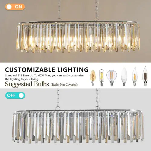 Modern Oval Crystal Chandelier Luxury Home Decor Fixtures - No Bulbs Unavailable Platform- Temu