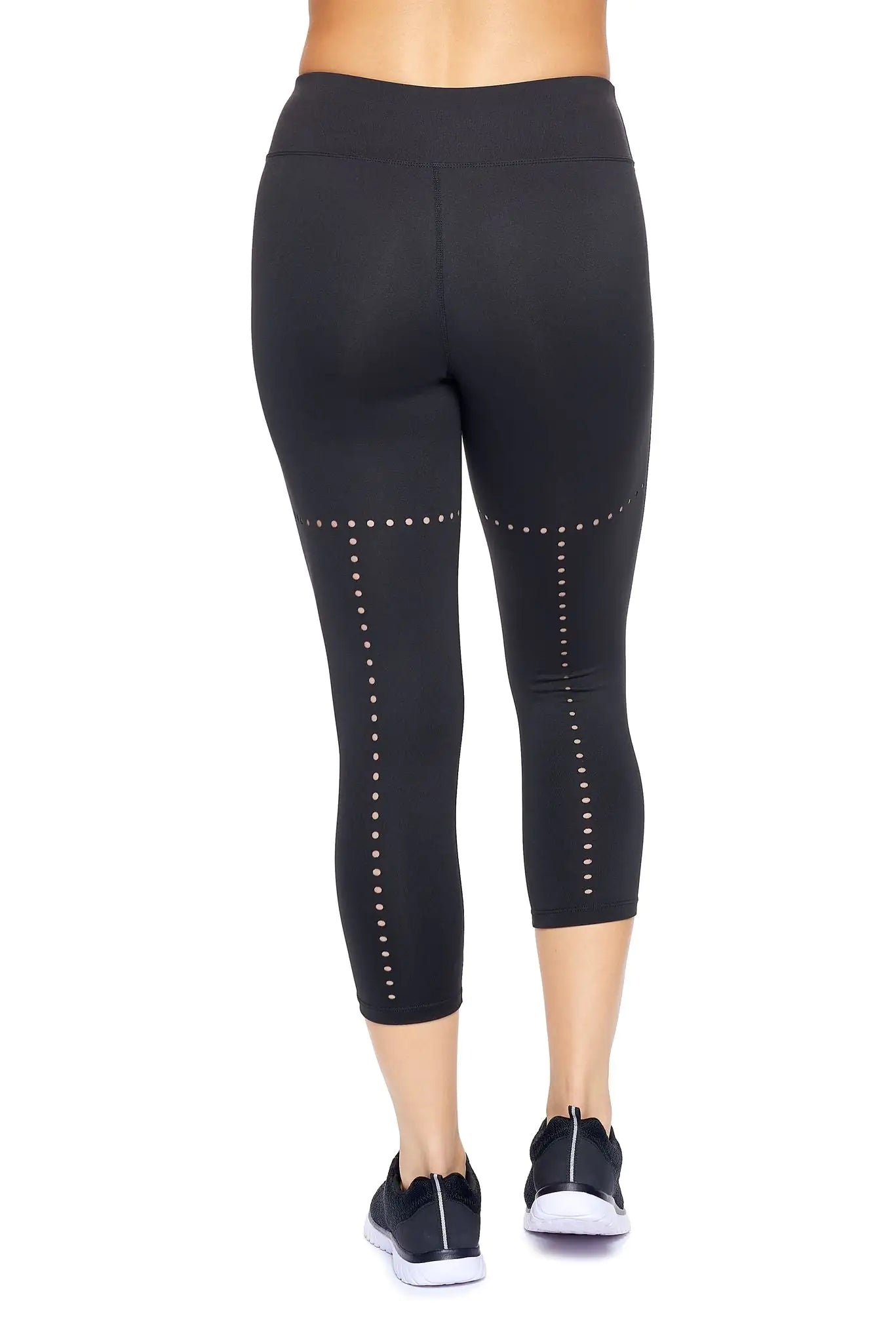 Women's Mid-Rise Faux Seam Laser Cut Capri Leggings